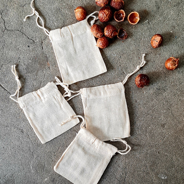 Wash bags x 4 pack - 100% cotton