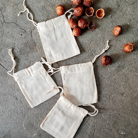 Wash bags x 4 pack - 100% cotton
